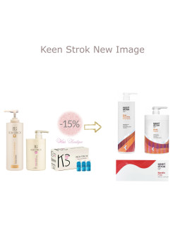 Keen Strok Kit de reparare pentru par deteriorat - Sampon nutritiv 1L + Masca reparatoare 1L + Keratin Filler fiole 15buc