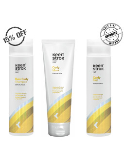 Keen Strok Curly Kit Ingrijire pentru par cret si ondulat - Sampon 250ml + Masca 250ml + Gel 250ml