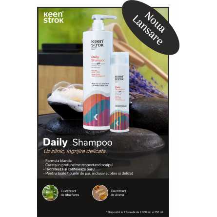 Keen Strok Daily Shampoo Sampon pentru uz frecvent, fara siliconi, cu PH neutru 250ml