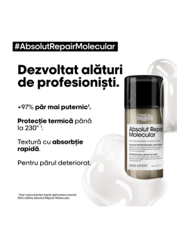 L'Oreal Professionnel Absolut Repair Molecular Leave-In Mask Tratament fara clatire pentru par deteriorat 100ml