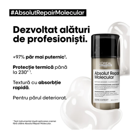 L'Oreal Professionnel Absolut Repair Molecular Leave-In Mask Tratament fara clatire pentru par deteriorat 50ml